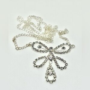 Silver and Rhinestone Adjustable Butterfly Belly Waist Body Chain